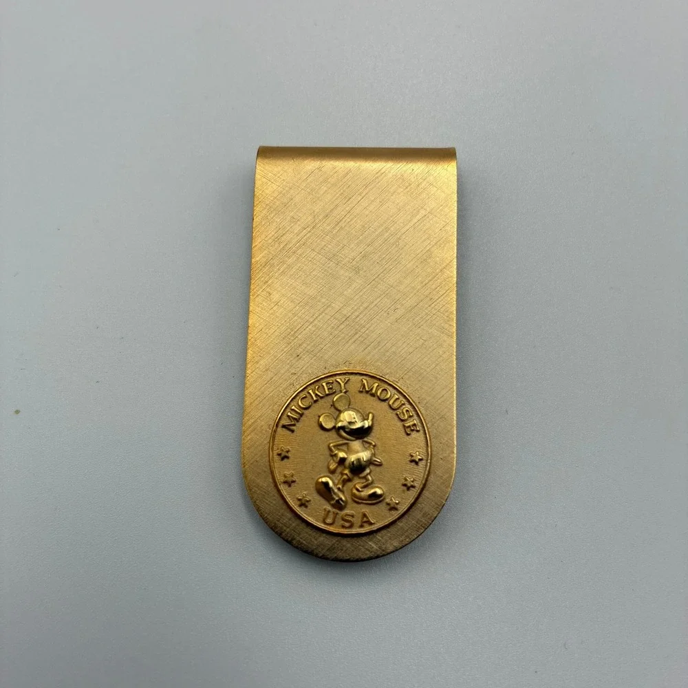 Vintage Mickey & Co Colibri Gold Tone Money Clip Mickey Mouse USA Made Boxed